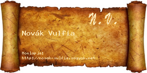 Novák Vulfia névjegykártya